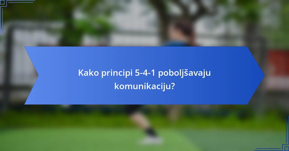 Kako principi 5-4-1 poboljšavaju komunikaciju?